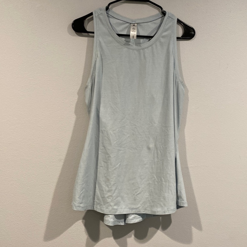 Light Blue Yogalicious Tank Top - Open Back - Stretch - Soft - Size Large